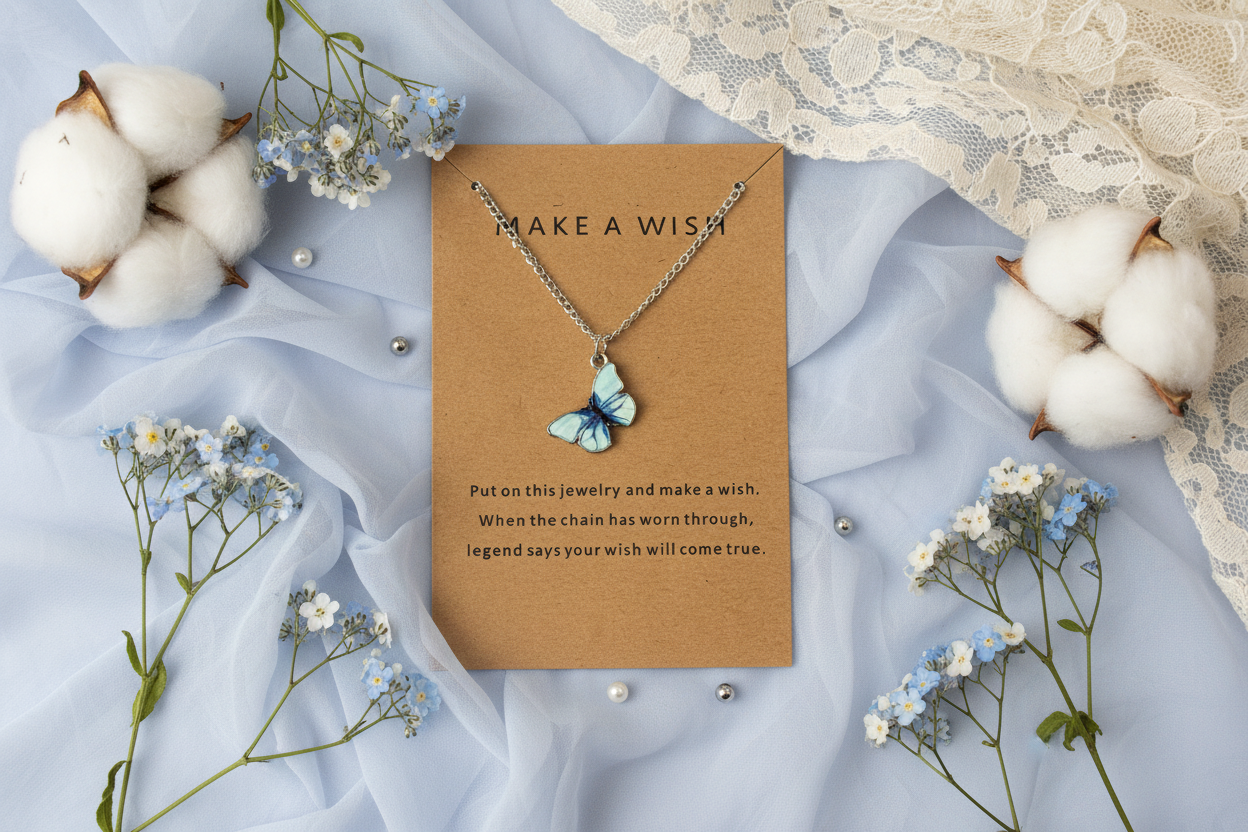 Make a wish Butterfly Necklace