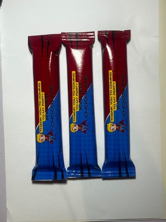 Personalised Party Kinder Bar Wrappers - Pack of 10