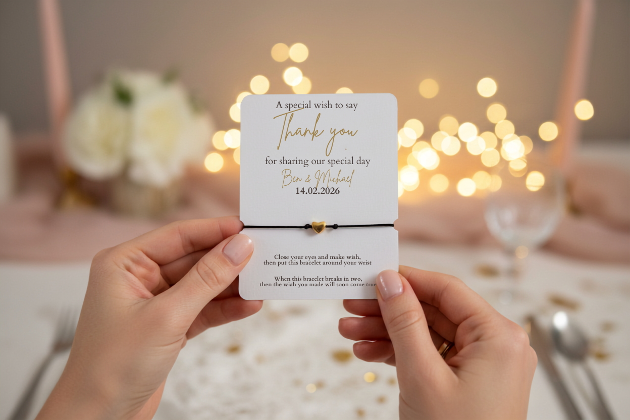 Personalised Wedding Wish Bracelet Favour