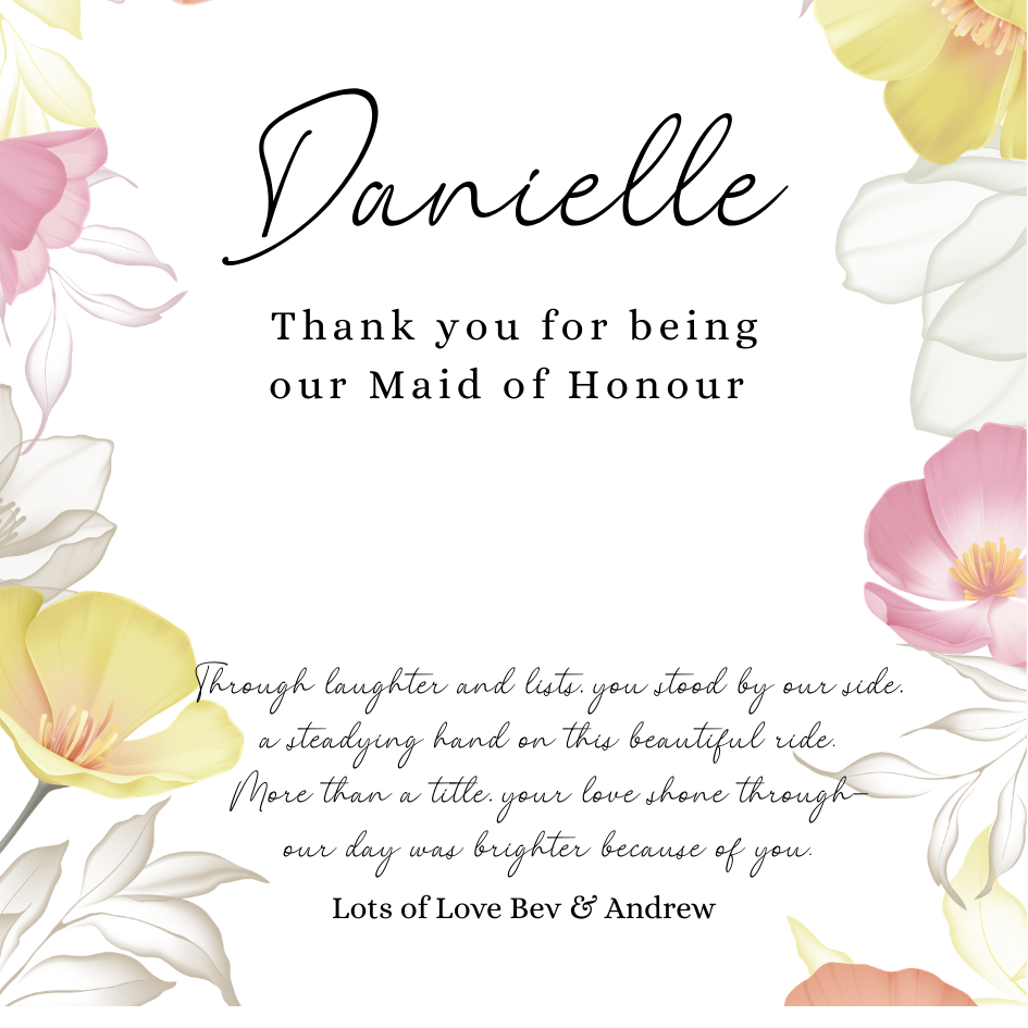 Bridesmaid/Maid of Honour Thank you Gift Set