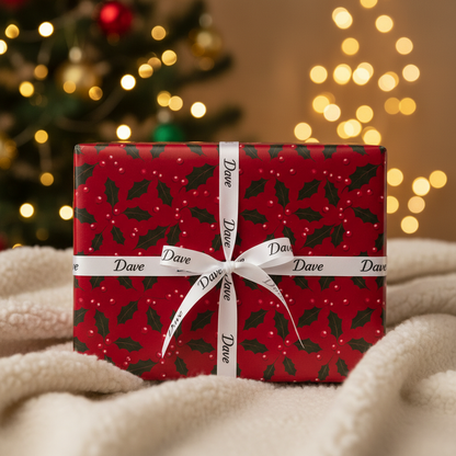 Christmas Gift with White Dave Ribbon