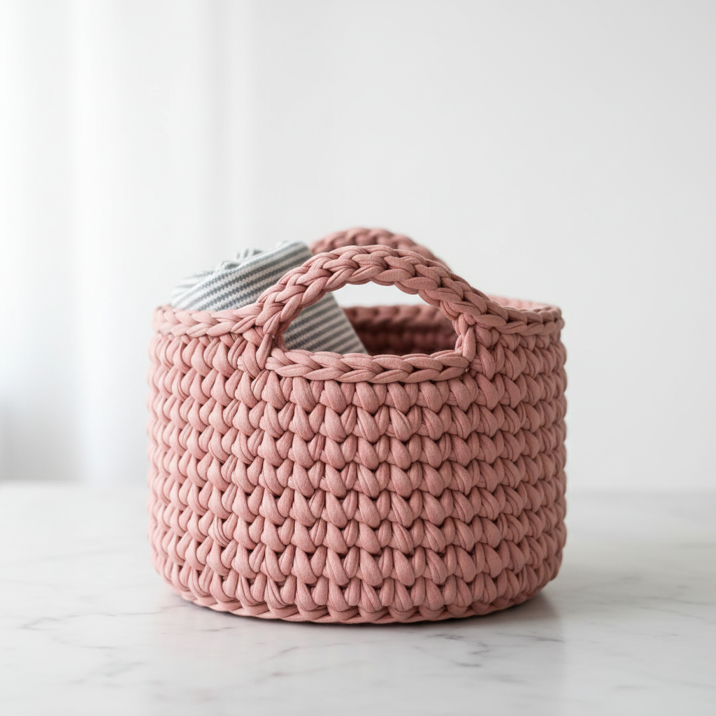 Crochet Storage Basket with Handles — PDF Pattern