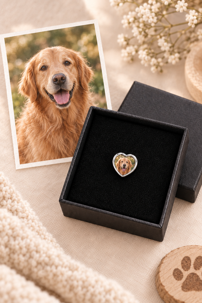 Custom Photo Heart Charm – Fits Pandora Style Bracelets