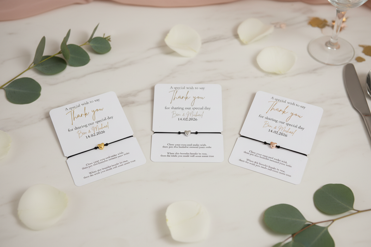 Personalised Wedding Wish Bracelet Favour