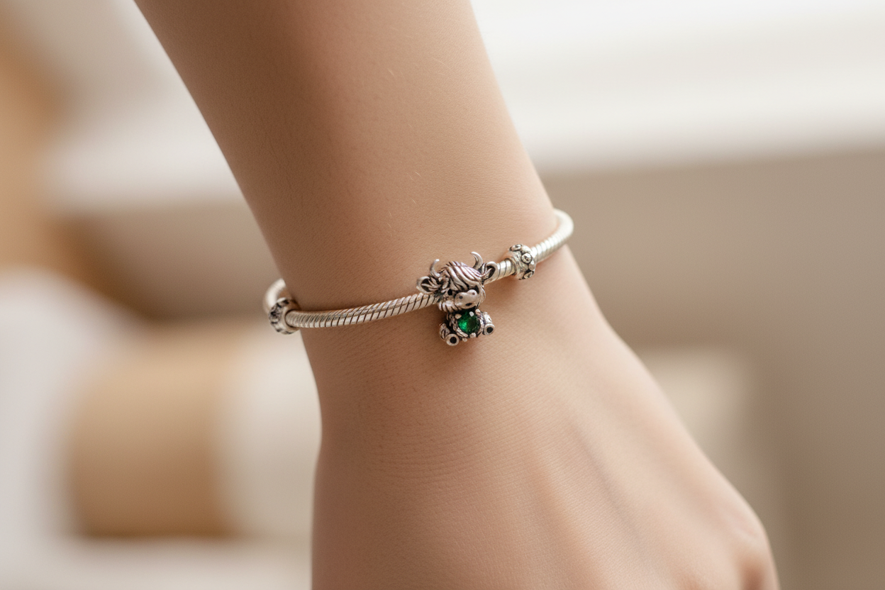 Highland Cow Charm - On Bracelet