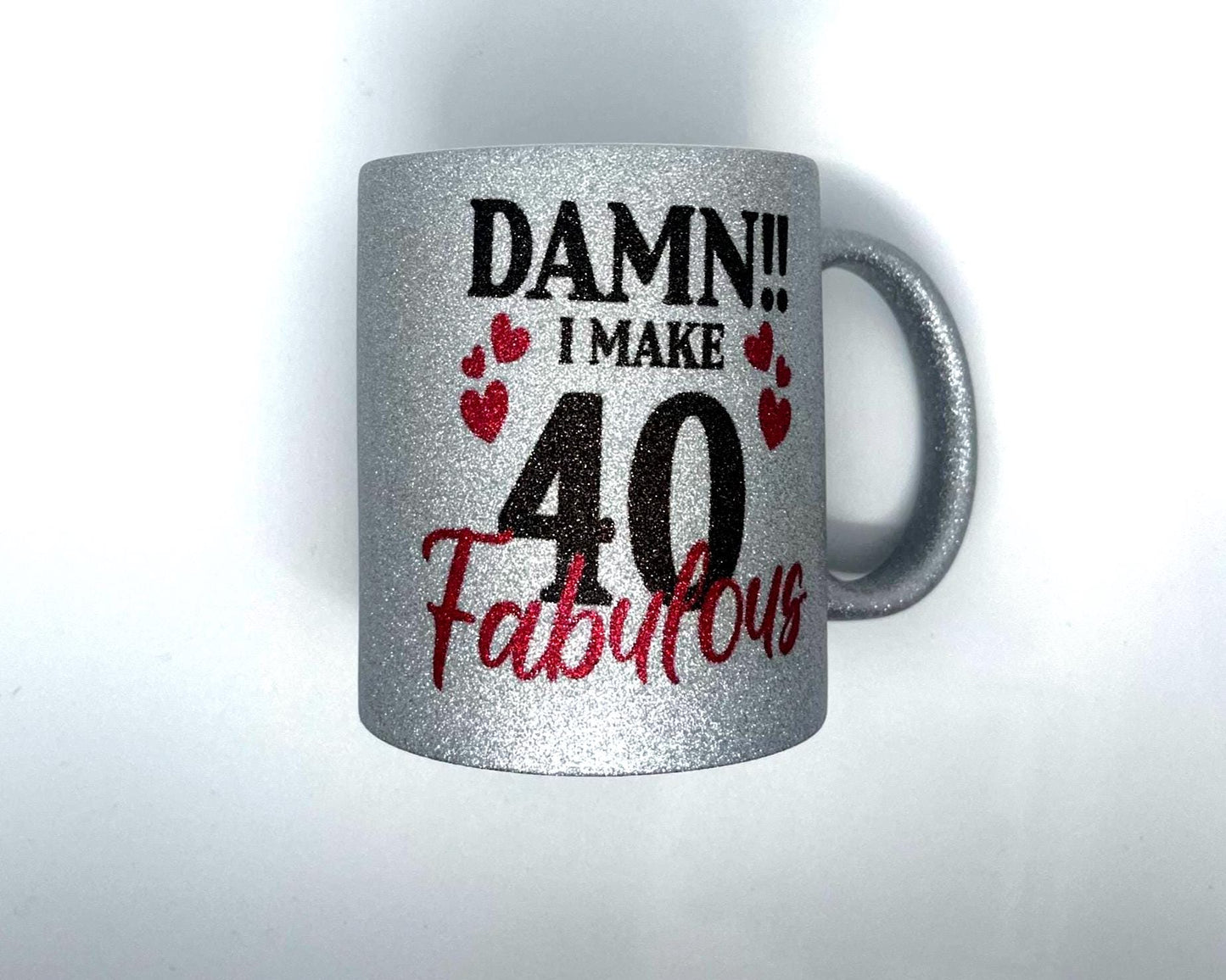 Silver Bling Birthday Mug, Custom Age
