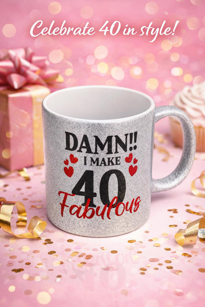 Silver Bling Birthday Mug, Custom Age