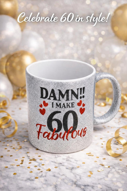 Silver Bling Birthday Mug, Custom Age