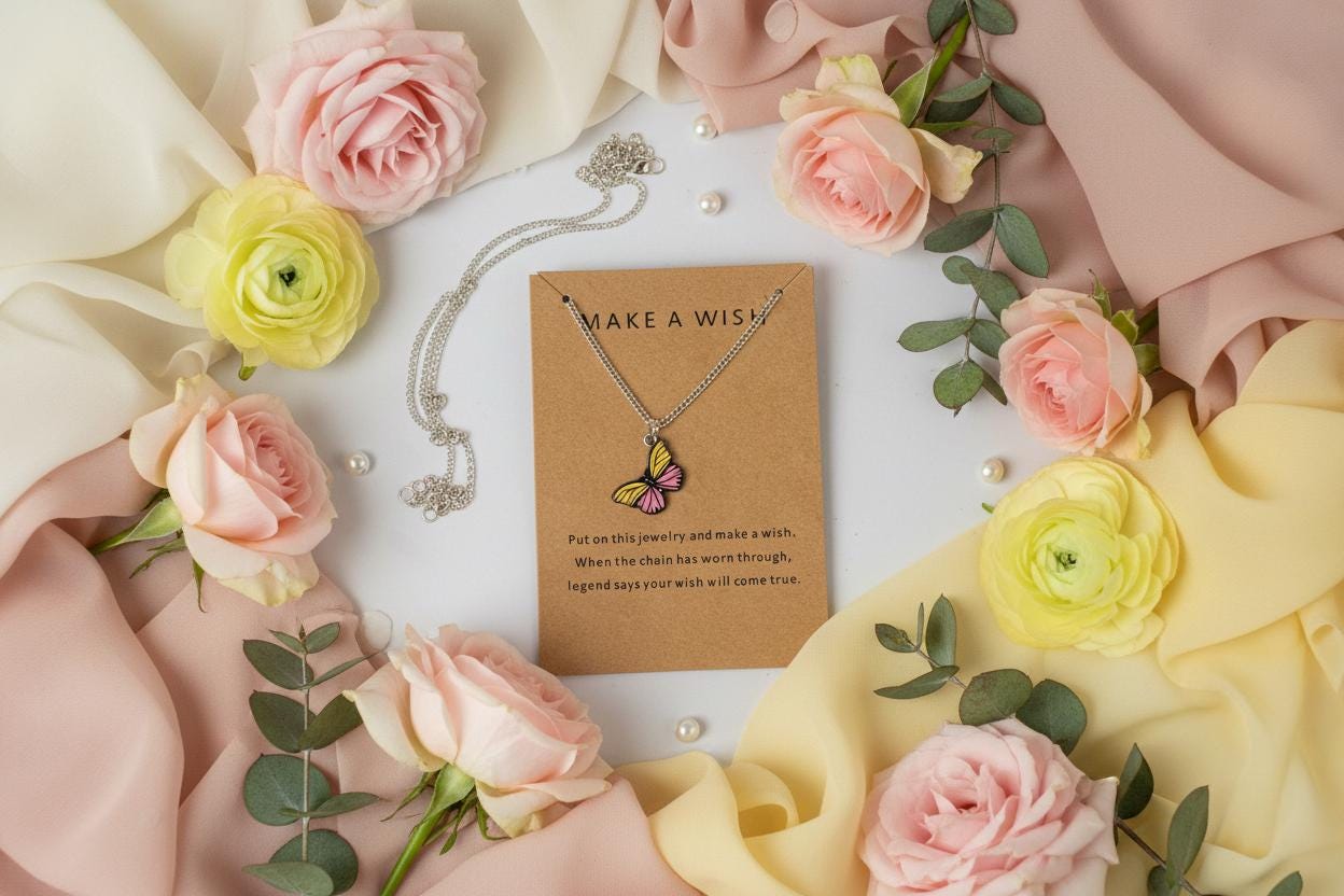 Make a wish Butterfly Necklace
