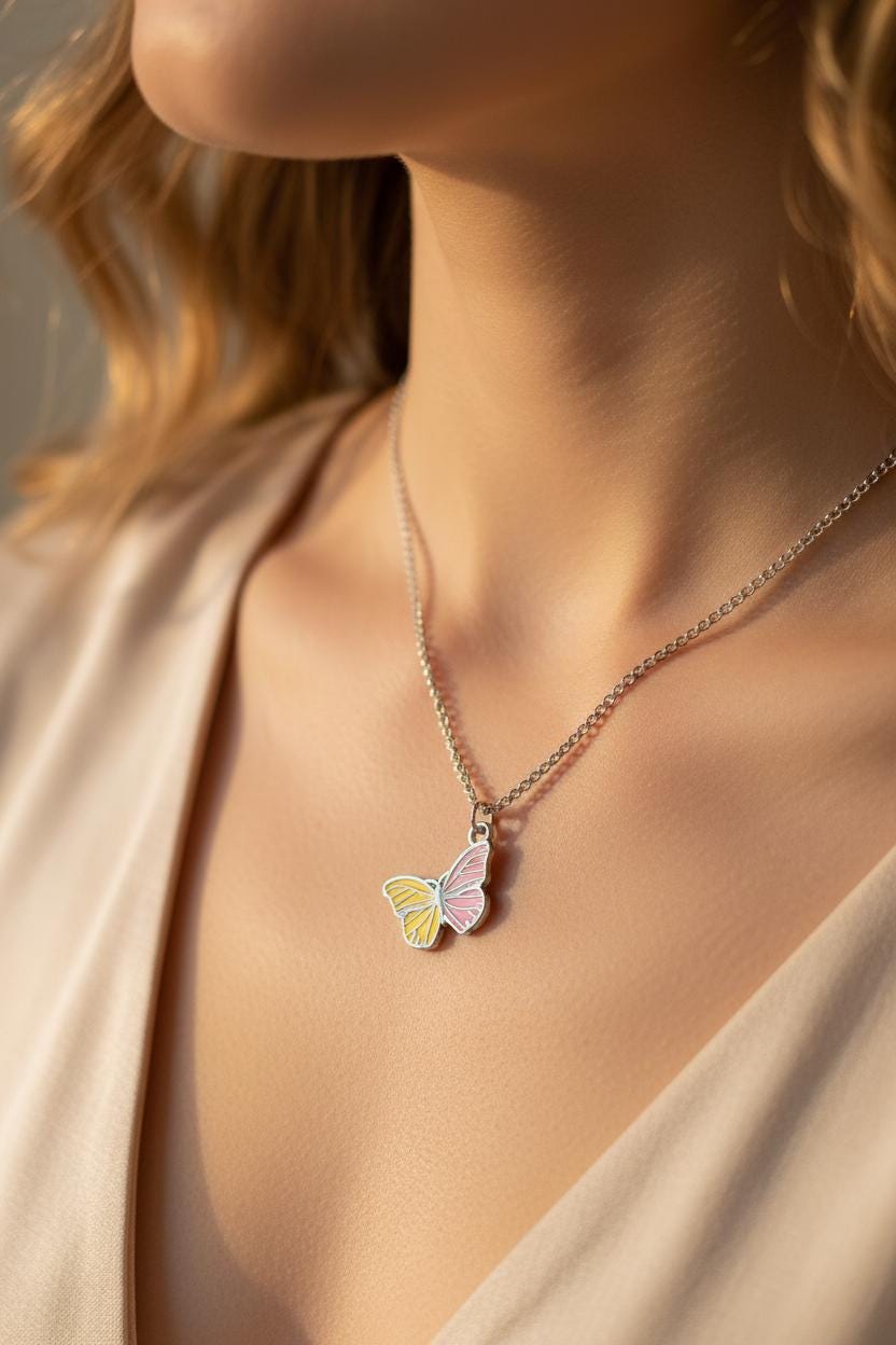 Make a wish Butterfly Necklace