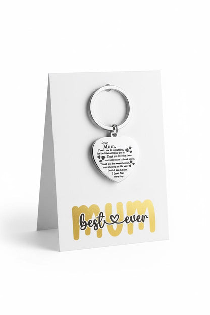 Dear Mum Heart Keyring