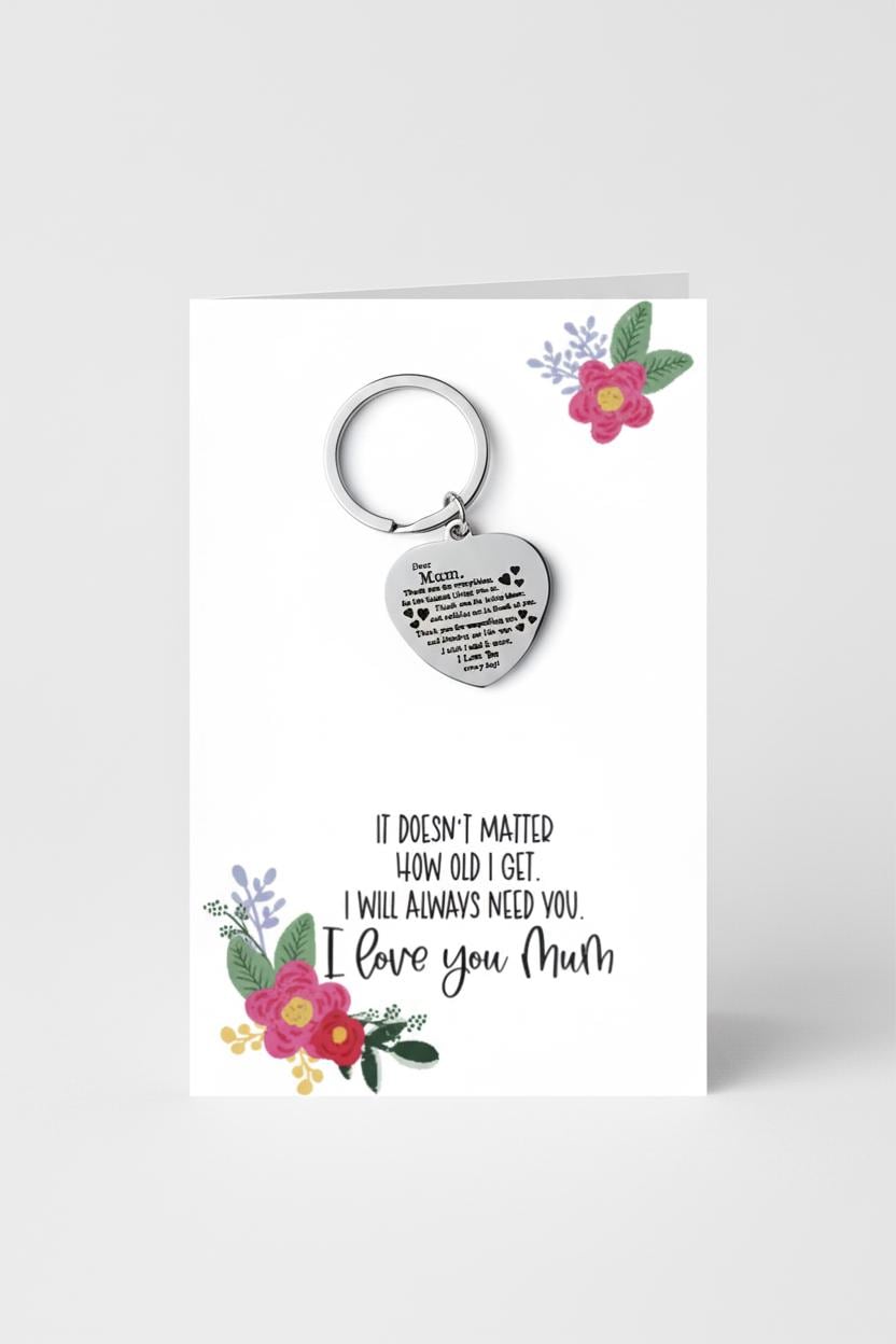 Dear Mum Heart Keyring