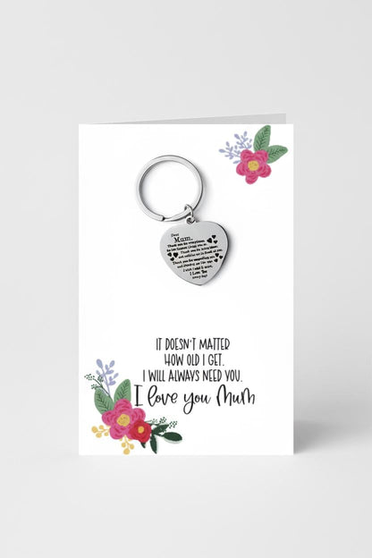 Dear Mum Heart Keyring