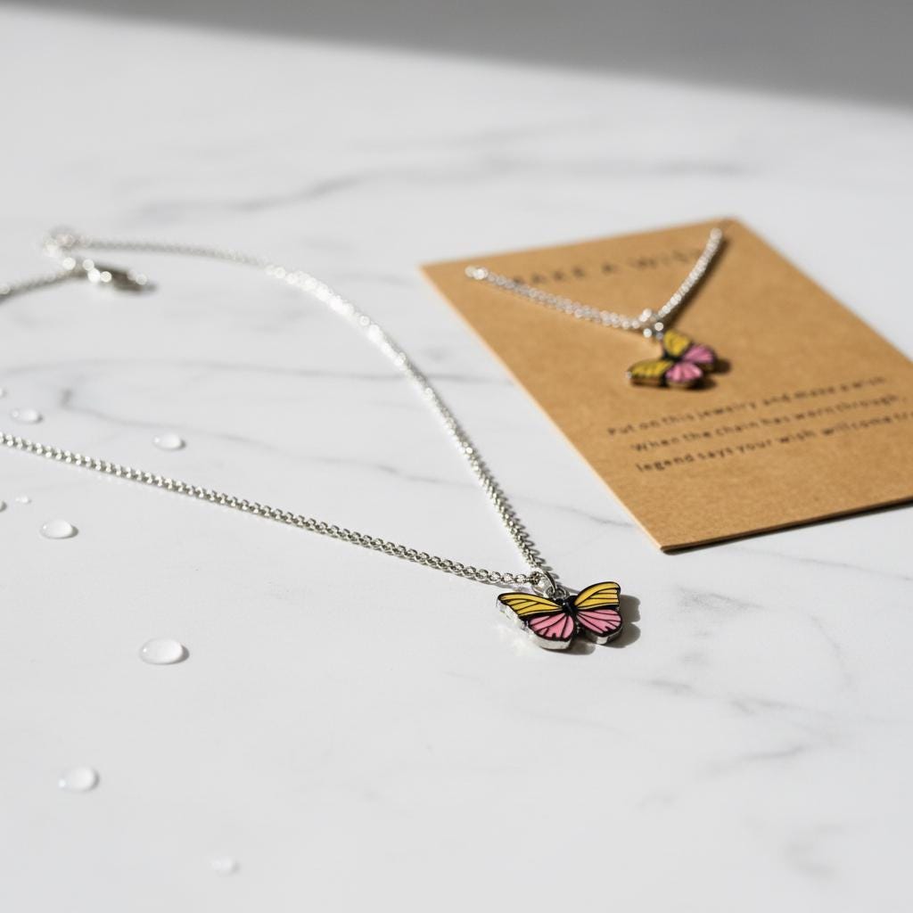 Make a wish Butterfly Necklace