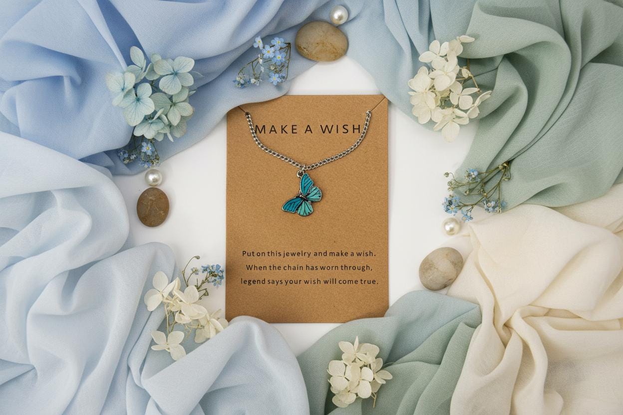 Make a wish Butterfly Necklace