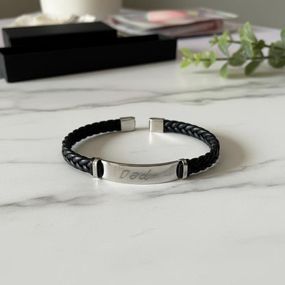 Faux Leather Dad Bracelet