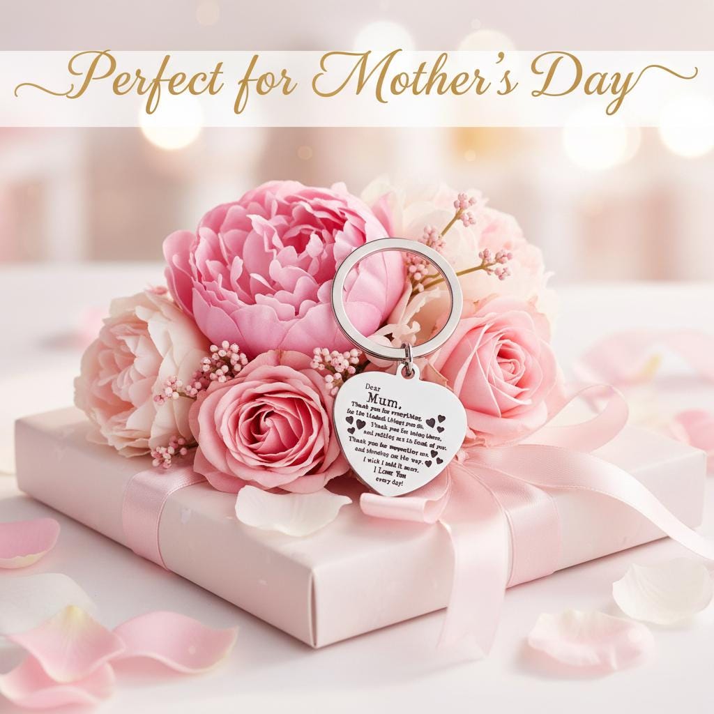 Dear Mum Heart Keyring