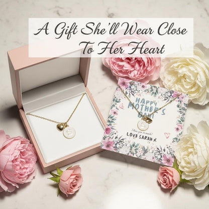 Personalised Initial Necklace with Heart Charm