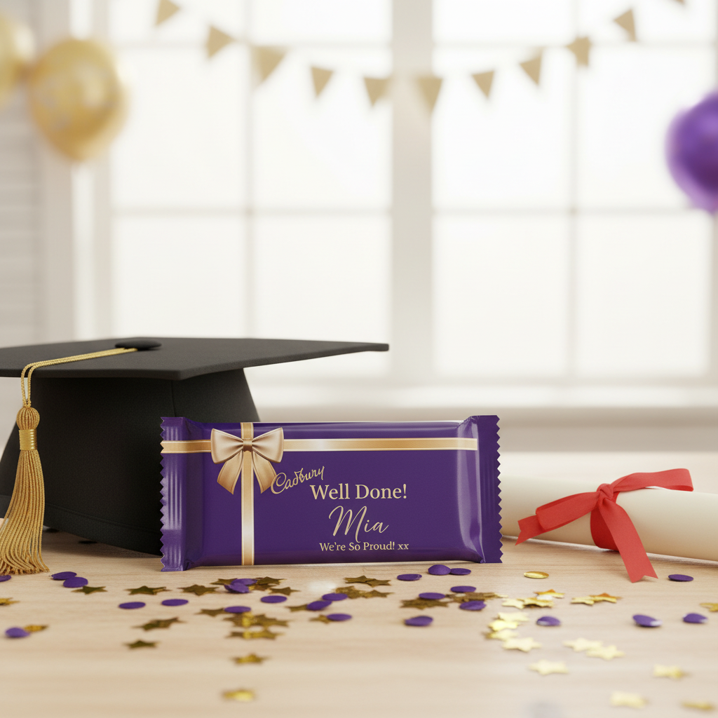 Personalised Cadbury Dairy Milk wrapper well done graduation gift