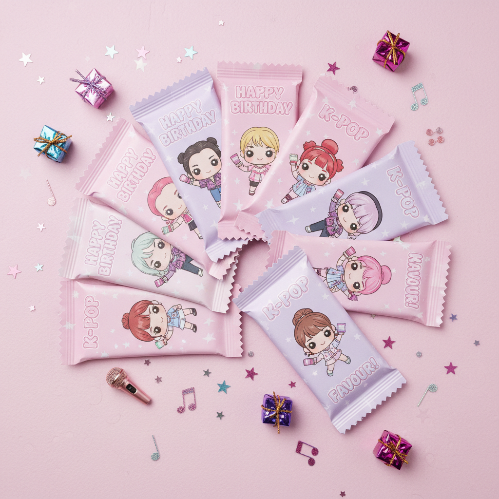 Multiple K-pop wrappers fanned out