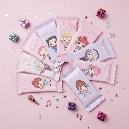 Multiple K-pop wrappers fanned out