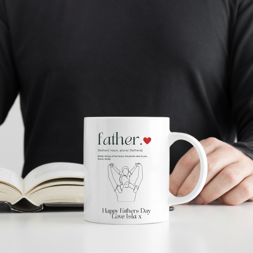 Father definition mug with girl illustration - Love Isla - gift with card