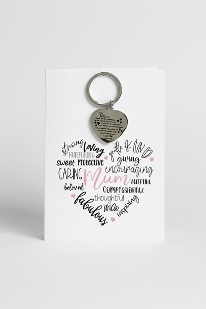 Dear Mum Heart Keyring