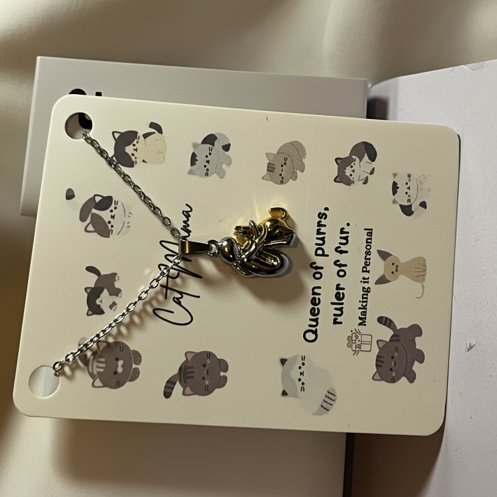 Necklace on display card