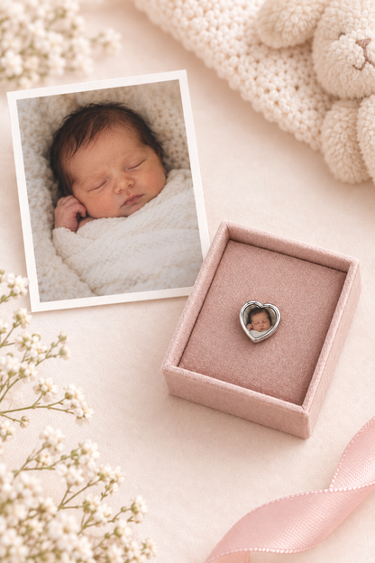 Custom Photo Heart Charm – Fits Pandora Style Bracelets