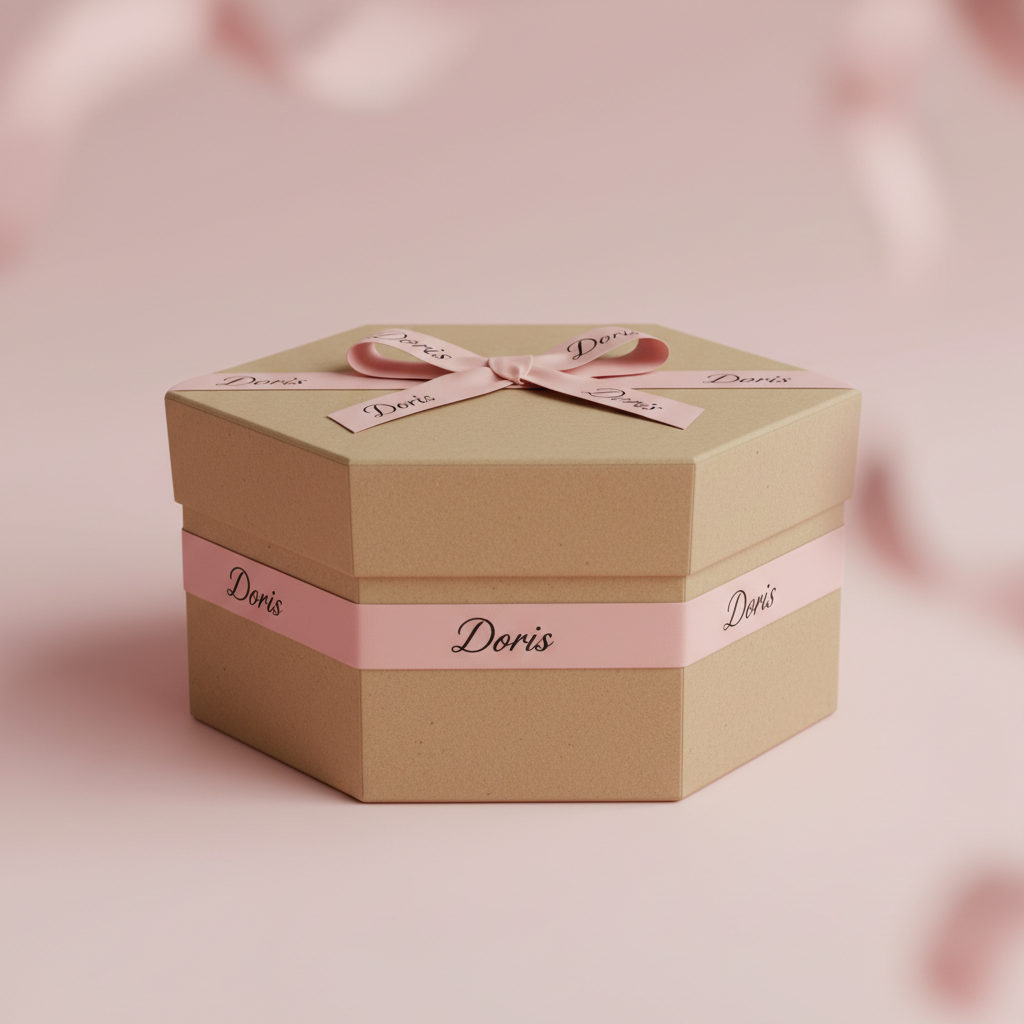 Personalised Gift with Pink Doris Ribbon