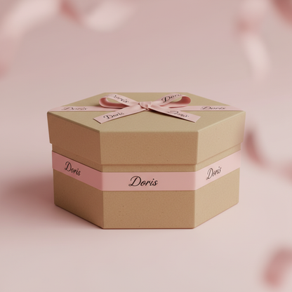 Personalised Gift with Pink Doris Ribbon