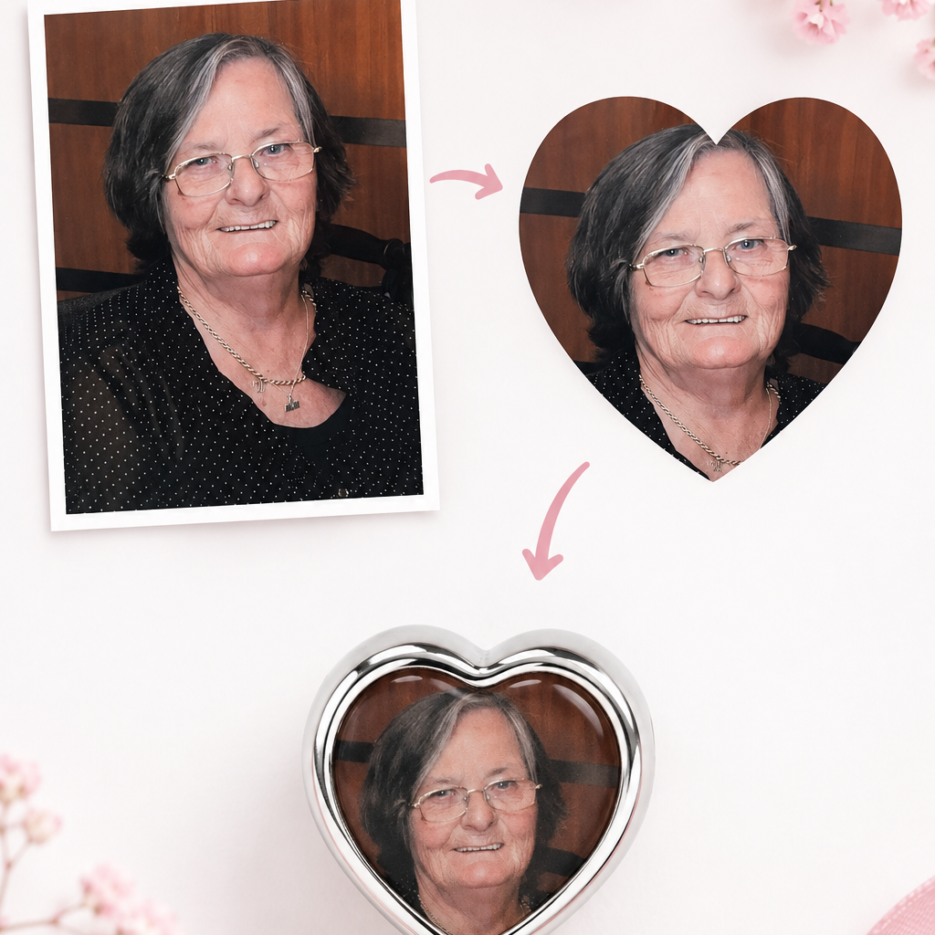 Custom Photo Heart Charm – Fits Pandora Style Bracelets