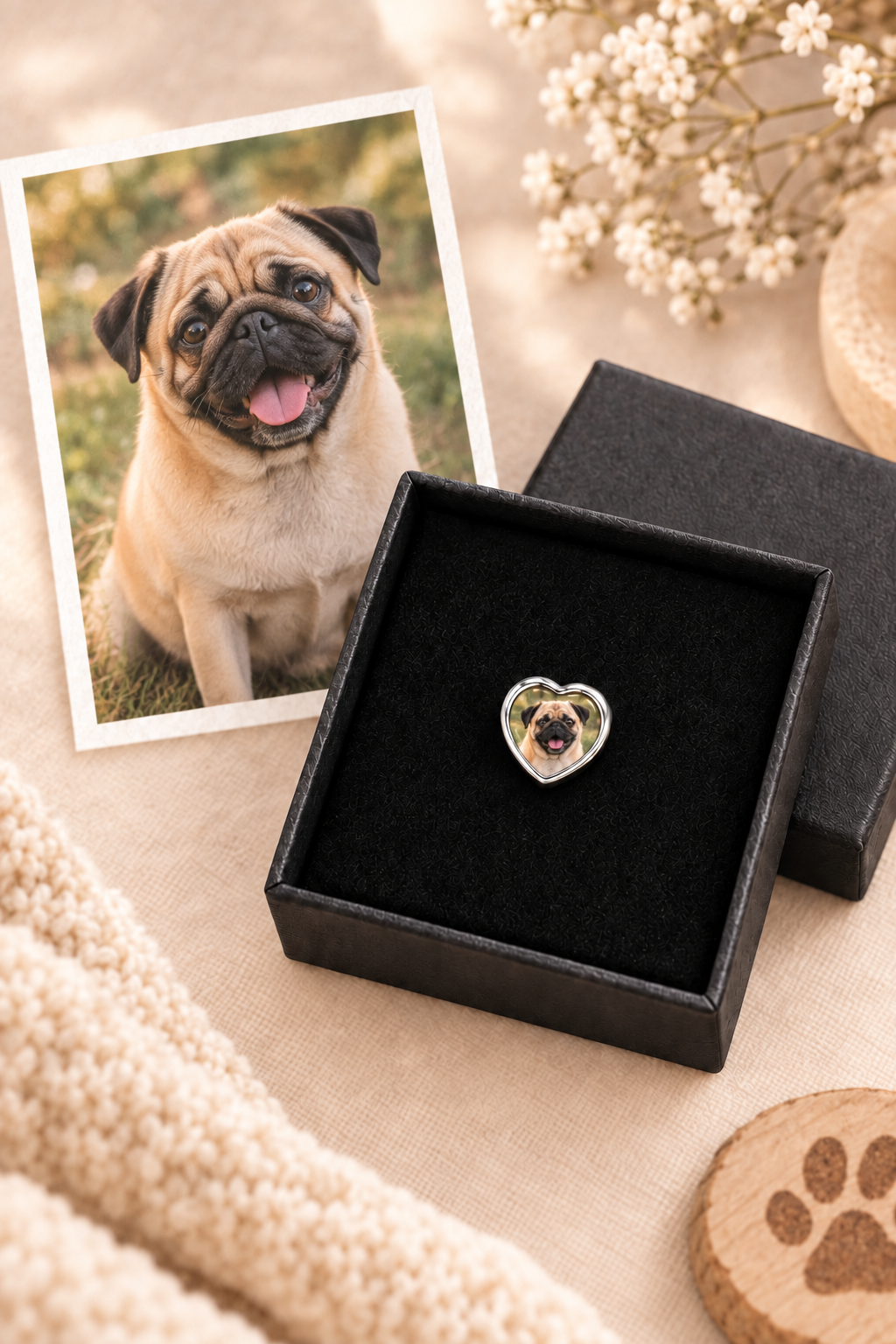 Pug Photo Charm