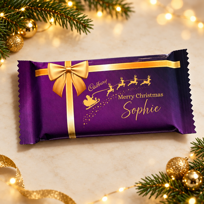 Sophie wrapper with cream and gold Christmas background