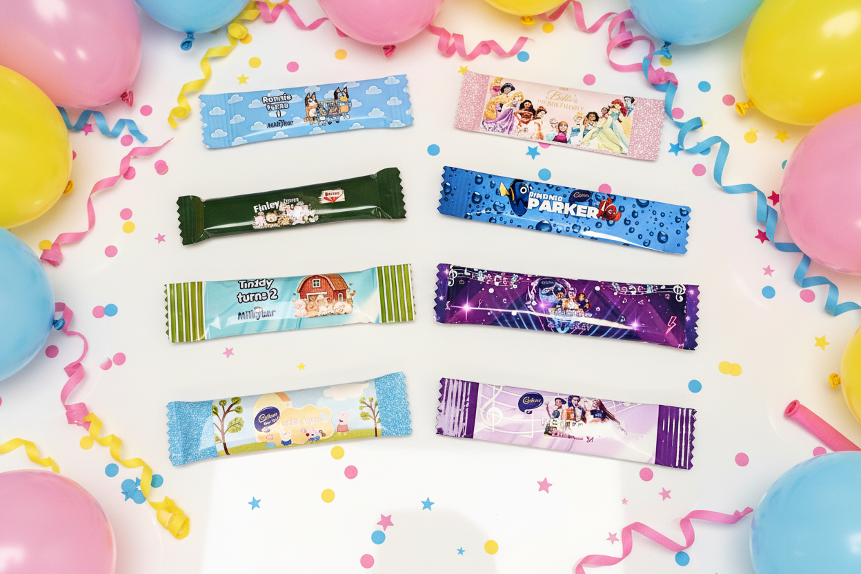 Wrappers on party background